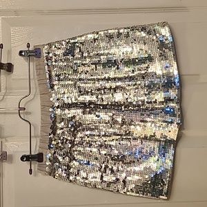 Crewcuts Silver Sequins Holiday Skirt.